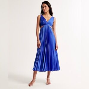 Abercrombie Giselle Pleated Cutout Maxi Dress